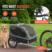 Charger l'image dans la visionneuse de galerie, Amocart 88lbs Dog Bike Trailer Pet Cart Bicycle Carrier with Wheels Coupler Reflectors Flag Collapsible to Store for Dogs