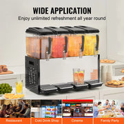 Load image into Gallery viewer, SucceBuy 4 Tanks Commercial Beverage Dispenser 10L/12L Per Tank Juice Dispenser Stainless Steel Ice Tea Drink Machine - AMOCART