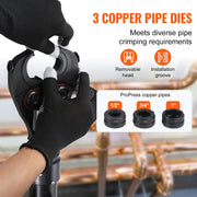 Load image into Gallery viewer, SucceBuy Copper Pipe Crimping Tool, Hydraulic Press Tool Copper Tube Fittings Pipe Crimpers for Narrow Spaces and Tee Fittings - AMOCART