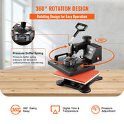 Load image into Gallery viewer, SucceBuy 12x10 In Dual Digital Heat Press Machine 650W Swing Away 360 Degree Rotation Transfer Sublimation Printing for T-Shirt