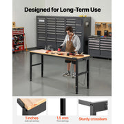 Load image into Gallery viewer, SucceBuy Multi Adjustable Workbench Woodworking Hardwood Work Bench with Power Outlets Foot Pads for Workshop Office Home Use