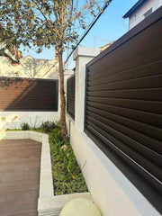 Load image into Gallery viewer, Modern Rustproof Aluminum Fence Slat Fence Panel Powder Coated Privacy Fence For Outdoor Yard Easy Installation Durable Design