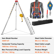 Load image into Gallery viewer, SucceBuy 1800/2600 lbs Confined Space Tripod Kit Winch Confined Space Rescue Tripod Fall Protection For Confined Spaces - AMOCART
