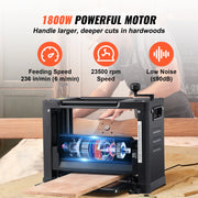Load image into Gallery viewer, SucceBuy Thickness Planer 13inch Benchtop Planer with Two-Blade 15Amp 1800W Powerful Motor Low Noise for DIY Woodworking Planing - AMOCART