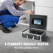 Charger l'image dans la visionneuse de galerie, Amocart Sewer 7" Screen Pipeline Inspection w/DVR Function Waterproof w/12 Adjustle LEDs and 16GB SDCard