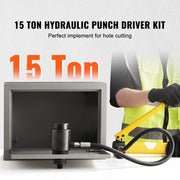 Load image into Gallery viewer, SucceBuy 15Ton Hydraulic Knockout Punch Driver Kit 1/2"-4" 10 Dies Carbon Steel Sheet Hole Opener Repair Tool Manuel Hole Digger - AMOCART