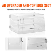 Load image into Gallery viewer, SucceBuy 2/3-Tier Commercial Acrylic Pastry Bakery Display Case with Rear Door Access & Removable Shelves for Donut Bagels Cake