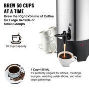Load image into Gallery viewer, Amocart 50 Cups Commercial Coffee Urn Stainless Steel Large Coffee Dispenser 1000W Electric Coffee Maker Urn For Quick Brewing
