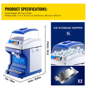 Bild in Galerie-Viewer laden, Amocart Commercial Ice Shaver Crusher 441LBS/H with 11LBS Hopper Electric Snow Cone Maker For Parties Events Snack Bar