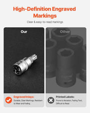 Load image into Gallery viewer, Amocart Torx Bit Socket and External Torx Socket Set 60-Piece T6-T70 TT6-TT70 TP8-TP60 E4-E24 S2 Alloy Steel and Cr-V Steel