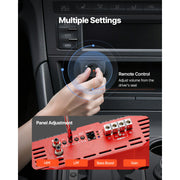 Load image into Gallery viewer, SucceBuy Monoblock Car Amplifier Class D Car Audio Amplifier with Remote Subwoofer Level Control Low Pass Filter and Bass Boost