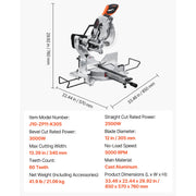 Load image into Gallery viewer, SucceBuy Sliding Compound Miter Saw 12-Inch Blade 15Amp Motor 60-Tooth Corded Double Bevel Sliding Miter Saw LED Alignment