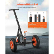 Load image into Gallery viewer, Amocart 1000/1200lbs Tongue Trailer Dolly Carbon Steel Boat Mover with 16.7in/18in - 22in Height Adjustable Moving Cargo RVs