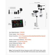 Load image into Gallery viewer, Amocart 5-in-1 Wireless Weather Station 7.5-Inch VA Display Solar Powered Outdoor Sensor, Rain Gauge&Weather Forecast, No WiFi