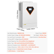 Load image into Gallery viewer, SucceBuy Hybrid Solar Inverter 3500W/6000W 24V DC to Single-Phase 220/230V AC, Built-in 100A MPPT Solar Controller for Off-Grid