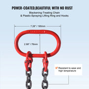 Load image into Gallery viewer, SucceBuy 3T 5ft Lifting Sling Chain 5/16 inch G80 Lifting Chains with 2 Leg Grab Hooks for Engine Hoist Engine Lift Chain