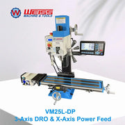 Charger l'image dans la visionneuse de galerie, Fraiseuse WEISS VM25L Moteur brushless 1100W Perceuse-fraiseuse MT3 R8 Vitesse variable 2250 tr/min pour usinage de précision