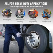 Load image into Gallery viewer, for Heavy Duty Repairs and Maintenance Amocart Air Impact Wrench Up to 2730ft-lbs Reverse Torque Output 1"Pneumatic Impact Gun