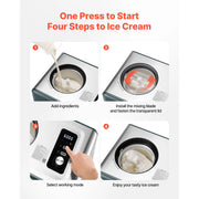 Load image into Gallery viewer, Amocart Automatic Ice Cream Maker w/Built-in Compressor 1.5QT No Pre-freezing Gelato Make Stainless Steel Electric Sorbet-Maker