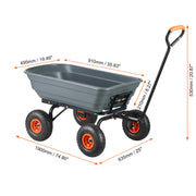 Bild in Galerie-Viewer laden, Amocart Dump Cart Poly Garden Dump Cart Easy to Assemble Steel Frame Dump Wagon with 2-in-1 Convertible Handle Safe Transport