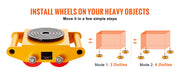 Load image into Gallery viewer, Amocart 6/8/12T Machinery Skate Dolly Industrial Mover with 4 PU Wheels & 360° Non-Slip Cap for Warehouse Workshop Factory