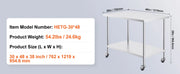 Load image into Gallery viewer, Amocart Stainless Steel Work Table 500 LBS Load Capacity w/4 Wheels 3 Adjustable Height Levels Heavy Duty Food Prep Worktable