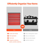 Load image into Gallery viewer, SucceBuy 5-Drawer 8.6in Metal Tool Box Red/Black Portable Small Tool Chest with PP Feet Pads for Garage Workshop Tools Storage