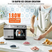 Load image into Gallery viewer, SucceBuy Automatic Ice Cream Maker with Built-in Compressor 2 Quart No Pre-freezing Fruit Yogurt Machine Electric Sorbet Maker