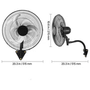 Bild in Galerie-Viewer laden, Amocart Wall Mount Fan 18/20 in Wall Mounted Hanging Fan with IP44-rated Protection 3-Speed Long Airflow Distance for Industry