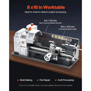 Load image into Gallery viewer, Amocart 8x16in 550W Benchtop Lathe Machine Variable Speed & 0.0003in Spindle Accuracy Metal Gear for Processing Precision Parts