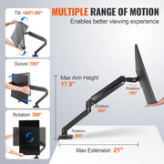 Bild in Galerie-Viewer laden, Amocart Single/ Dual/ Triple Monitor Mount for Screens Gas Spring Monitor Arm Desk Mount with C-Clamp and Grommet Mounting Base