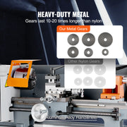 Load image into Gallery viewer, SucceBuy Metal Lathe Machine 7'' x 13.78'' 0-2200 RPM Continuously Variable Speed 500W & Tool Box for Processing Precision Parts