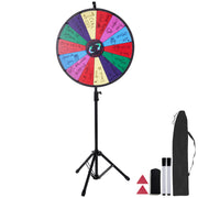 Load image into Gallery viewer, Amocart 18 Inch Tabletop Color Prize Wheel w/ Folding Tripod Floor Stand 14 Slots Dry Erase for Win Fortune Spinning Stand Game