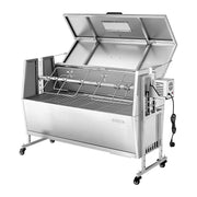 Bild in Galerie-Viewer laden, SucceBuy 46/52 Inch Stainless Steel Rotisserie Grill Outdoor BBQ Pig Lamb Charcoal Spit Roaster Kit