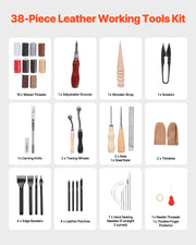 Load image into Gallery viewer, SucceBuy 38/59/61/72/92PCs Leather Working Tools Kit Leather Craft Tools Storage Bag Engraving Punching Sewing Stamping Tools