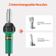 Load image into Gallery viewer, SucceBuy 1600W Plastic Welding Gun Hot Air Plastic Welder Pistol PVC TPO Vinyl Heat Gun Welding Torch Kit W/ for PP/PE/PVC Sheet