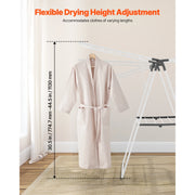 Charger l'image dans la visionneuse de galerie, SucceBuy Clothes Drying Rack Foldable Laundry Dryer Rack with Sock Clips Metal Height Adjustable Drying Racks for Outdoor&Indoor