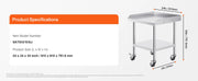 Charger l'image dans la visionneuse de galerie, SucceBuy Table de Travail en Acier Inoxydable Table de Préparation Commerciale avec 4 Roues Table de Préparation Robuste pour Restaurant et Maison