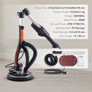 Load image into Gallery viewer, SucceBuy 800W Electric Drywall Sander Brushless Motor 1000-2300RPM Variable Speed Household Polishing Machine Wall Sand Grinder