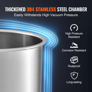 Load image into Gallery viewer, SucceBuy 3/5 Gal Upgraded Tempered Glass Lid Vacuum Degassing Chamber 304 Stainless Steel for Stabilizing Wood, Resin Degassing