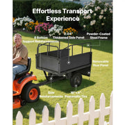 Load image into Gallery viewer, Amocart Garden Utility Trailer 17Cu.Ft&600lbs Capacity ATV UTV Hauling Trailer Tow Behind Steel Dump Cart forLawn Mower Tractor