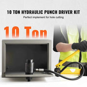 Load image into Gallery viewer, Amocart 10Ton Hydraulic Knockout Punch Driver Kit 1/2"-2" w/ 6 Dies Carbon Steel Sheet Hole Opener Manual Hole Digger