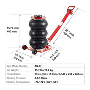 Load image into Gallery viewer, SucceBuy Pneumatic Jack 3 Ton/5 Ton Triple Bag Air Jack Quick Lift Heavy Duty Car Repair Jacks Folding Rod Jacks with Two Wheels