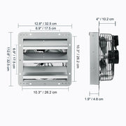 Charger l'image dans la visionneuse de galerie, SucceBuy Extracteur d'air avec persiennes Moteur AC/EC Réglable 10 vitesses Montage mural Ventilation et refroidissement de grenier pour Serres Garages