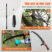 Load image into Gallery viewer, Manual Pole Saw Extendable Tree Pruner Sharp Steel Blade for Branches Trimming with Lightweight Aluminum Alloy Handle