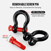 Bild in Galerie-Viewer laden, Amocart 4pcs 5/8" D-Ring Shackle 8T 13T Breaking Strength Tow Hook with 3/4" Screw Pin for Truck Off Road Towing Accessories