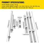 Bild in Galerie-Viewer laden, Amocart Linear Rail Ballscrew X 3 RM1605-350mm 650mm 1050mm X 2 Linear Rail Support, 12 CNC Kit Linear Shaft Optical Axis DIY