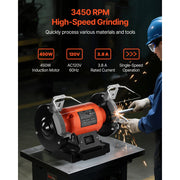 Load image into Gallery viewer, SucceBuy Bench Grinder 6inch Single Speed Bench Grinder High-Speed Table Grinders with Induction Motor 36/60-Grit Grinding Wheel - AMOCART