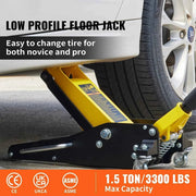 Load image into Gallery viewer, Amocart Car Jack 1.5-3T Floor Jack Aluminum&Steel Racing Jack W/ Single Pistons Quick Lift Pump Tire Change Lifting Repair Tool