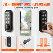 Load image into Gallery viewer, Amocart Mechanical Keyless Entry Door Lock 14 Digit Keypad Outdoor Gate Door Locks Set with Surface-mounted Latch Door Lock